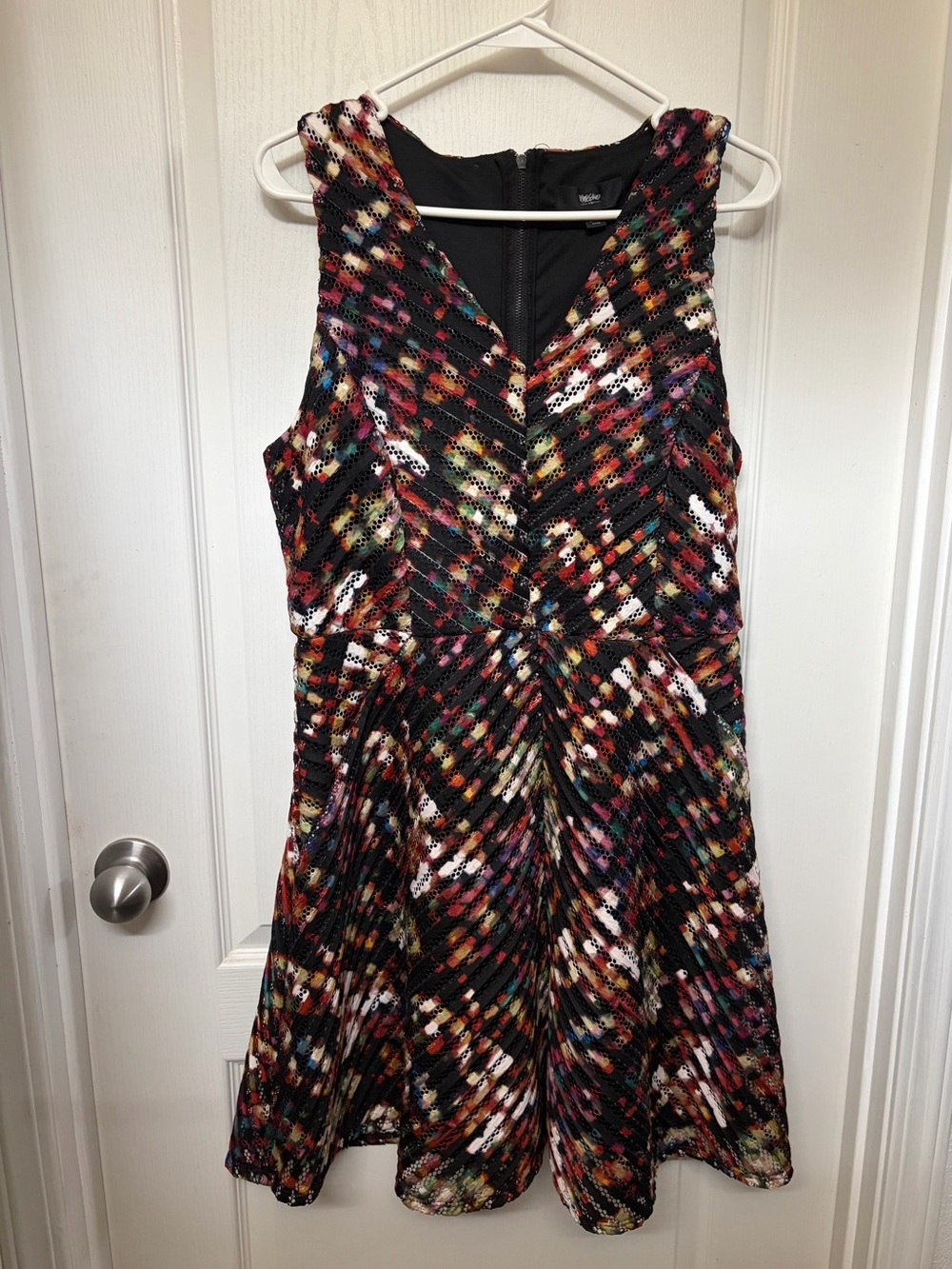 Sleeveless Multicolor V-Neck Fit & Flare Mini Dress